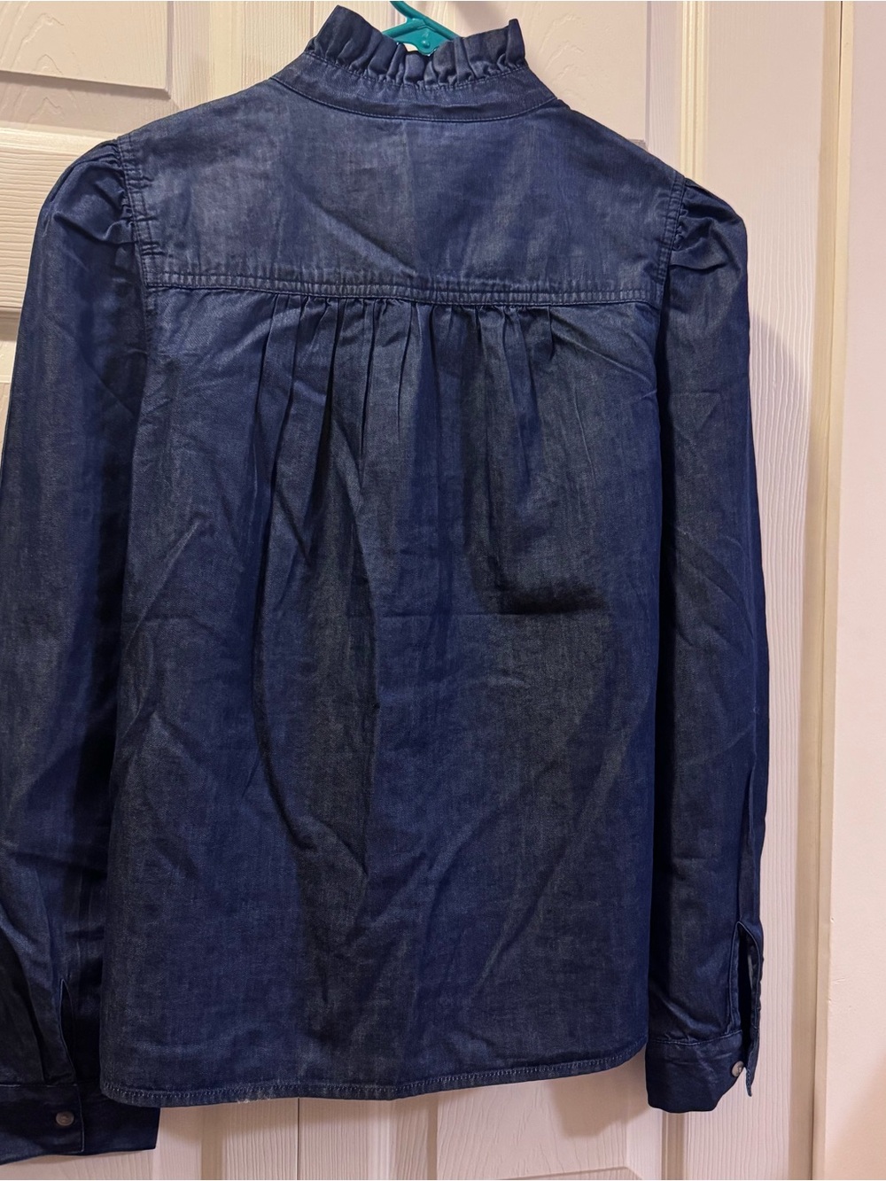 H&M Ruffle-Neck Denim Top - Picture 6 of 6